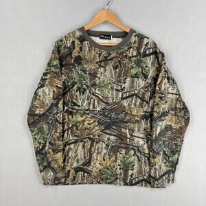 WFS Shirt Mens Large Brown Camo Long Sleeve Pocket Hunting Superflauge Game